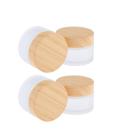 B Blesiya 4 pieces 50g glass jar empty cream glass jar ointment jar cosmetic jar cosmetic container with screw lid