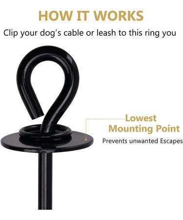 Heavy Duty Dog Tie Out Stake for Outdoor Use Strong Ground Anchor for Large Dogs Up to 150 lbs Perfect for Outdoor Dog Run Yard Camping Gear Beach Accessories Black - Buy Online on SooperMarket.com