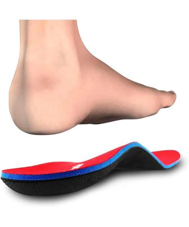 PCSSole orthopedic insoles for work shoes leisure sports comfort for men and women shoe inserts for flat feet plantar fasciitis heel spur foot pain mens 6-6 1/2 |Womens 8-8 1/2 (9.84 ") (250mm) red