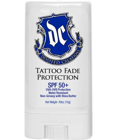 Devoted Creations Tattoo Fade Protection Stick SPF 50+ UVA-UVB Water Resistant - Shea Butter .49oz (Pink/Blue) - Buy Online on SooperMarket.com