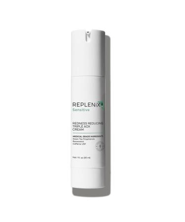 Replenix Redness Reducing Triple AOX Cream Hydrating Medical-Grade Antioxidant Facial Treatment with Soothing Green Tea for Sensitive Skin (1 fl. oz)
