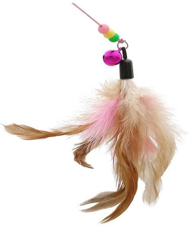 SLSON Feather Teaser Cat Toy Interactive Cat Catcher and Exerciser Wand for Cats and Kitten Playing with Feather Bell and Flexible Wire - Buy Online on SooperMarket.com