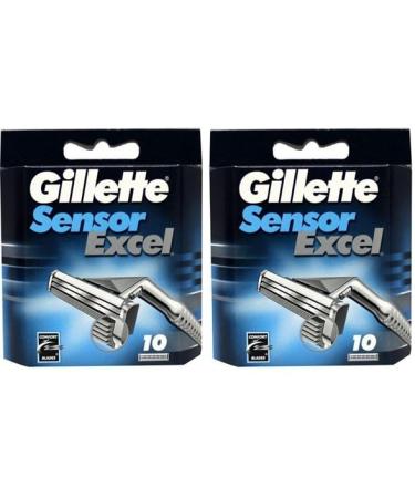 Gillette Sensor Excel Razor Blades - 20 Piece Bundle (4 Packs of 5) 1 count (Pack of 20)
