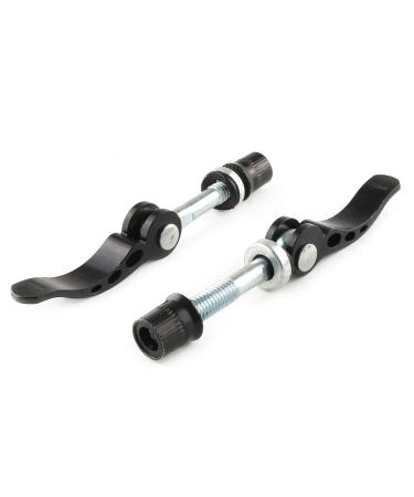 E-outstanding 2-Pack Bike Seat Clamp Seat Post Quick Release Saddle Parts Folding Bicycle Mountain Bike Parts M8x65, Black