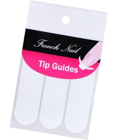 240Pcs French Manicure Nail Art Stickers - Self-Adhesive Tips for Manicure Decoration, DIY Nail Art Tools with Moon Shape Design - White - Buy Online on SooperMarket.com