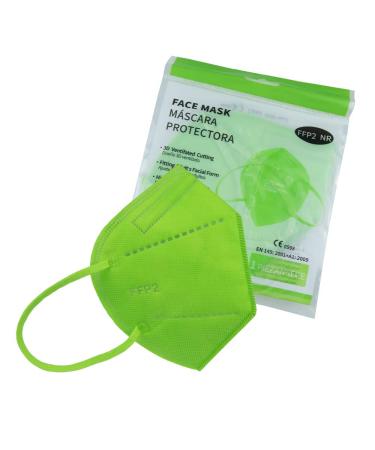 Media Sanex 25 piece of respiratory mask FFP2 Mundsicht Mask Mask Perfect for mouth and nose protection protective mask breathing protection mask 5-layer individually packaged different colors (light green)