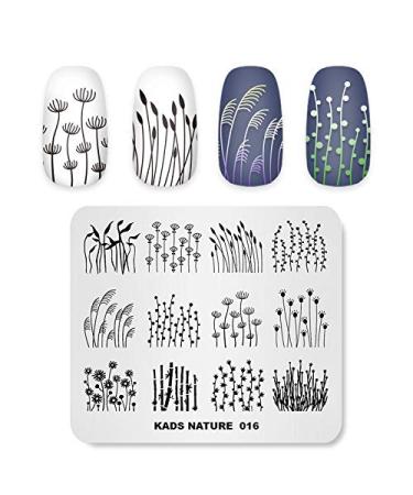 Alexnailart Nail Art Stamping Plate Flowers Plate Nail Art Tools Nature Series Nail Art Image Plates (NA016)