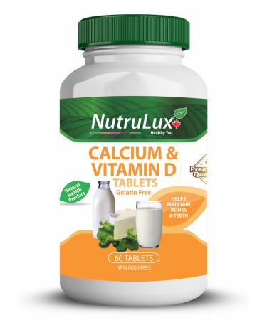NutruLux Calcium & Vitamin D (600 Mg Calcium) Halal Vegan Gelatin Free Tablets - Iron Supplement Tablets for Bone Health and Wellness Support - Halal Iron Tablets with Ocimum Tenuiflorum - 50 Mg Iron Capsules - Daily Iron Intake - Nutrient-Rich Fe Capsule