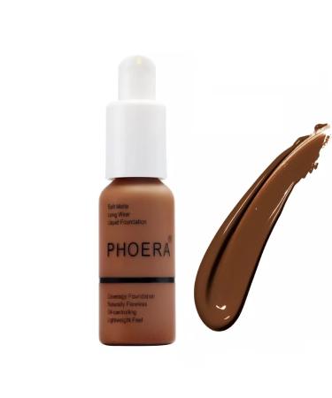 Phooera Fulll Coverage Liquid foundation Matte Finish Concealer Long wear 24hrs Oil Controlling Naturally Flawless Lightweigt Feel Buildable (110 TRUFFLE)