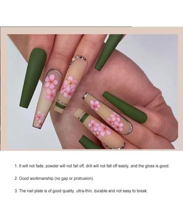 Dajidafu Artificial Nails Decals Nail Wearable Stylish Fingernails Manicure Accessories for Ballerina Wedding Party Office - Buy Online on SooperMarket.com