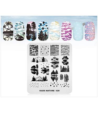 Alexnailart nail image stamp stencil nature theme stamping plate manicure printing tool 2#
