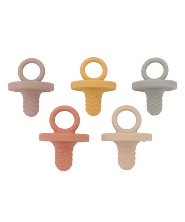 Pacifiers with Handle 5 Pack Silicone Pacifiers for Newborns for Extra Safety