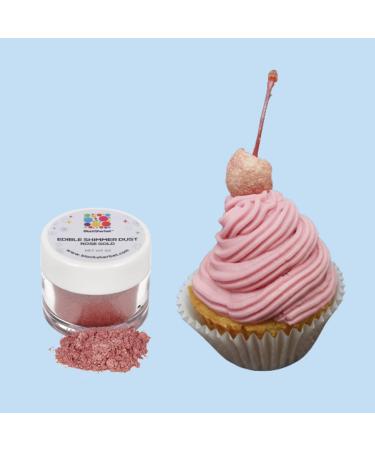 Blacksherbet Rose Gold Luster Dust Edible - 5g for Cake Decorating, Desserts & Cupcakes | Food Grade Shimmer & Glitter - Kosher Certified - Buy Online on SooperMarket.com