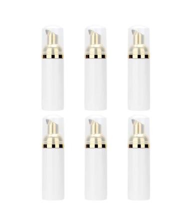 Plastic Airless Pump Bottles Refillable Lottion Bottle Soap Dispenser for Travel 6PCS(Gold)