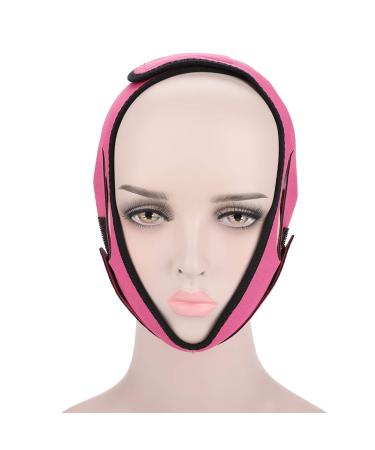 Naroote Face Tape Double Chin Reducer Double Chin Strap Face Slimming Facial Slimming Mask Slimming Bandages Facial Double Chin Care Weight Loss Face Belts (Rose Red)