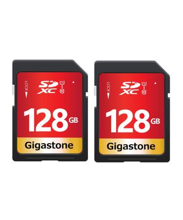 Gigastone 128GB 2-Pack SD Card UHS-I U1 Class 10 SDXC Memory Card High Speed Full HD Video Canon Nikon Sony Pentax Kodak Olympus Panasonic Digital Camera, with 2 Mini Cases SD 128GB U1 2-Pack