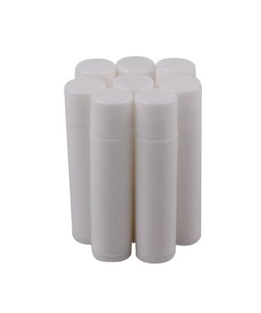 HugeStore 5ML White Empty Plastic Lip Balm Tubes Lipstick Container Lipstick Tubes with Cap 50pcs