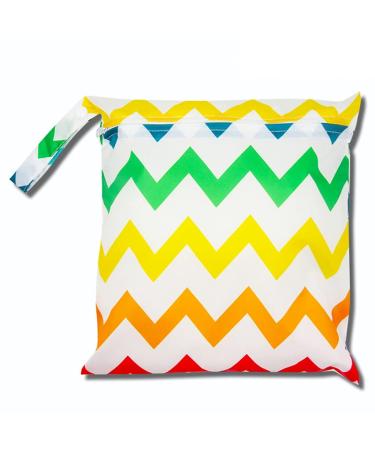 Egurs Wetbag Waterproof Reusable Diaper Bag Nappy Bag Color Stripes M 30 * 28cm M 30*28cm Color Stripes