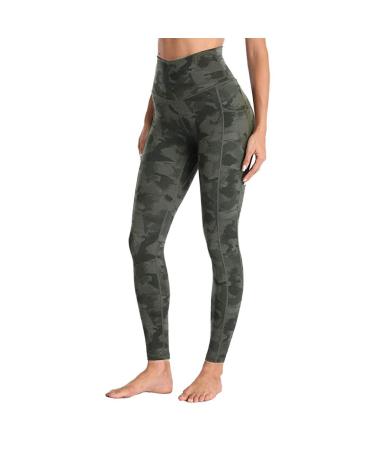 Womens High Waist Yoga Pants Tummy Control Workout Running Yoga Leggings Small I-green