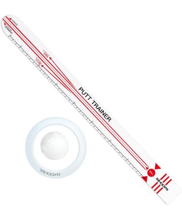 XINGGM Golf Putting Alignment Training Aid for Putting Green | Indoor & Outdoor Golf Putting Trainer Come with Golf Ball & Putting Ring Plastic Putting Alignment Rail - Buy Online on SooperMarket.com