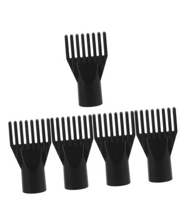 FRCOLOR Pack of 5 Water Blower for Pets Pet Hair Dryer Hair Dryer Nozzle Poweric Mighty Hair Dryer Comb Attachment Nozzle Comb for Hair Dryer Modelling Appendix Tool Round Mouth ABS 12.00X7.00X4.00CMx5pcs Black X 5 Pieces