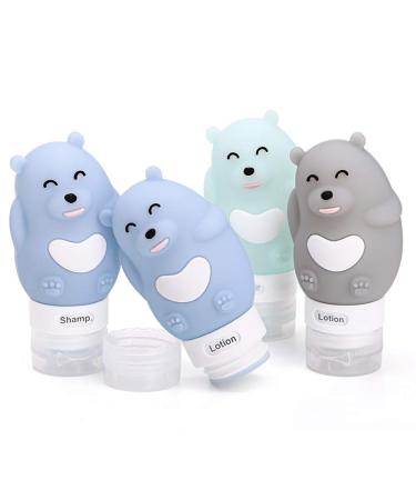 Chseo silicone travel bottles set (4 pieces) silicone travel bottles cosmetics bottles travel containers for liquids shampoo flushing shower gel lotion oil cream and care products #2