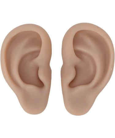 Silicone Ear Model Reusable Practice Experience Artificial Ear Model Easy to Wear for Ear Piercing (Dark Skin Color) - Buy Online on SooperMarket.com