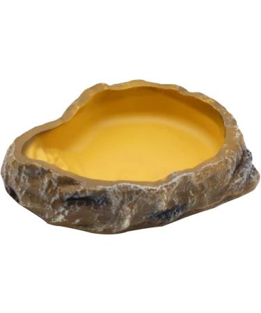 Medium Resin Rock Water Bowl for Reptiles | Terrarium Tank Food Bowl for Lizards, Snakes, Frogs, and More - Buy Online on SooperMarket.com