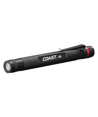 Coast G20 Inspection Beam LED Penlight with Adjustable Pocket Clip and Consistent Edge-To-Edge Brightness, Black, 54 lumens,1 Pack