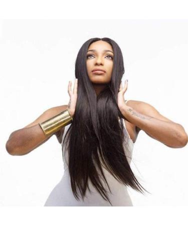 Shop European & American Long Straight Black Chemical Fiber Wigs | Dark Brown Headgear - Buy Online on SooperMarket.com