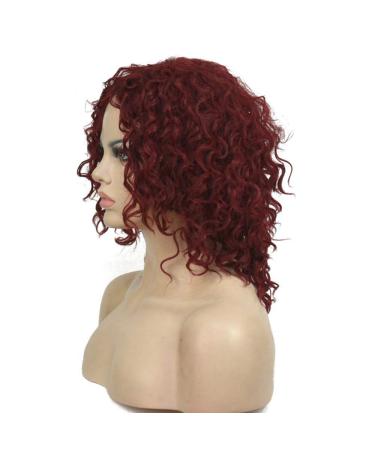SHIYID Women's Medium Kinky Curly Red Wig - Natural Synthetic Full Wig for African American Style - Buy Online on SooperMarket.com