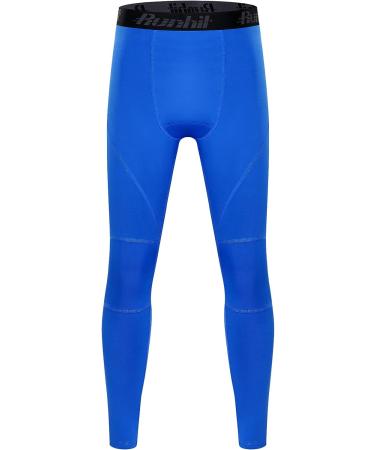 Runhit Boys Compression Leggings - Youth Athletic Tights for Basketball - Blue, Large - Buy Online on SooperMarket.com