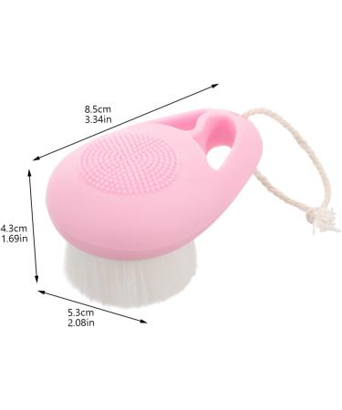 Shop Housoutil Soft Fur Cleansing Makeup Brush Scrubber - Exfoliating Facial Brush for Women - Pink Face Scrubber & Cleanser for Radiant Skin - Buy Online on SooperMarket.com