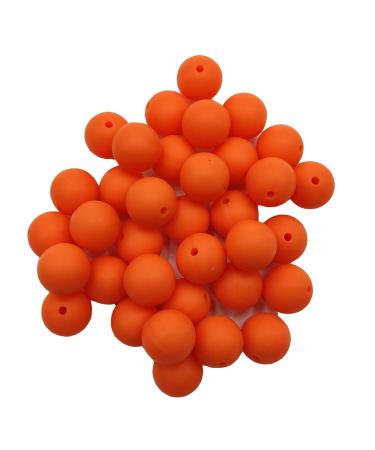 50pcs Nectarine Color Silicone Round Beads Sensory 15mm Silicone Pearl Bead Bulk Mom Necklace DIY Jewelry Making Decoration