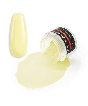 Light Yellow Dip Powder (Added Vitamin Calcium) Salon Quality Fine Dip Powder Nail Art Powder for DIY French Manicure At Home, Odor-Free, Long-Lasting, No Nail Lamp Needed (58)