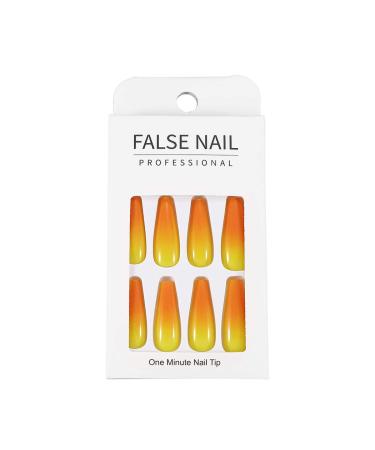 Brishow Coffin Artificial Nails - Long Gradient Ballerina Acrylic Press-On Nails | 24 Pcs for Women & Girls - Buy Online on SooperMarket.com