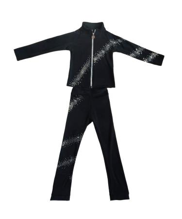 LIUHUO Ice Skating Pants Girls Fleece Practice Leggings Teens Figure Skating Overboots Sets 10-12 Years