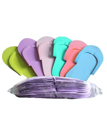 Lurrose Disposable Flip Flops Foam Pedicure Slippers for Foot Spa Random Color One Size As Shown