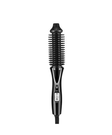 Curling Iron Brush Dual Voltage Foldable Tourmaline Ceramic Ionic Hair Heated Round Brush Anti-Scald Hot Thermal Brush(1 in)(US Plug)