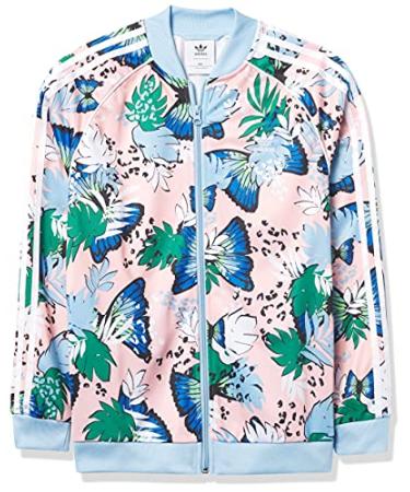 adidas Originals Girls' Her Studio London Collab Superstar Top Small Haze Coral/Multicolor