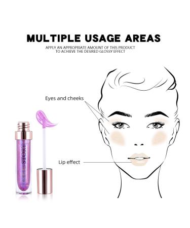 Shimmer Purple Lip Gloss | Long-Lasting Liquid Lipstick | 3D Diamond Glitter | Waterproof Nonstick Cup | High Pigmented Makeup for Women - Buy Online on SooperMarket.com