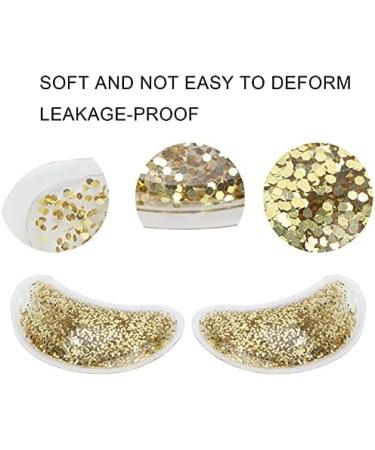 Hot Cold Therapy Eye Gel Bag - Reduce Dark Circles & Swelling | Reusable Cooling Mask | Glitter Golden Design - Buy Online on SooperMarket.com