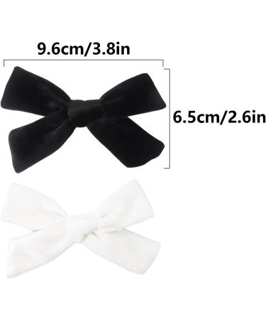 4Pcs Velvet Bow Hair Clips for Girls & Women - Christmas Hair Accessories (Black White) - Buy Online on SooperMarket.com