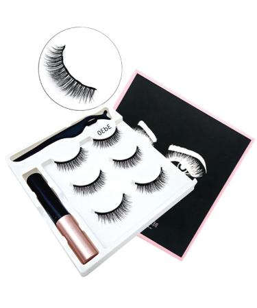 Magnetic Eyelashes And Eyeliner Kit 3 Pairs Reusable Magnetic Lashes With Eyeliner 3D Natural Look False Eyelashes Magnetic Eyelashes Natural Looking Lashes