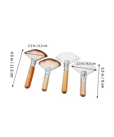 FRCOLOR 4pcs Fluffy Makeup Brushes Set - Soft Short Handle Fan Brushes for Facials & Makeup Tools - Assorted Colors - Buy Online on SooperMarket.com
