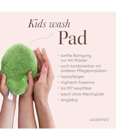 Waschies Kids Washing Pads - Reusable Super Soft Skin-Friendly Baby Cleaners - Made in Germany Pastel Yellow - 2 Pack - Buy Online on SooperMarket.com
