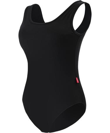 Phoeswan Women's Ballet Leotard Large Black - Short Sleeve/Camisole Adult Dance Leotard with Chest Pad - Buy Online on SooperMarket.com