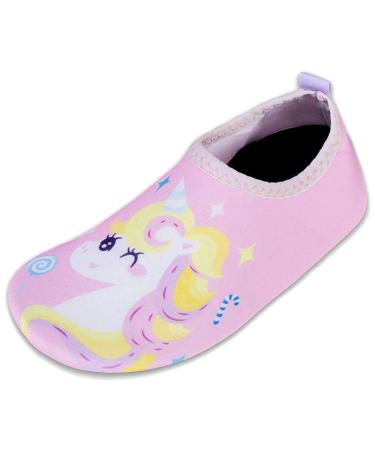 Kids Beach Swim Shoes Water Sport Shoes Barefoot Skin Boys Girls Baby Non-Slip Quick Dry Barefoot Aqua Socks Pool Surfing Yoga Garden 8.5/9 UK Child Zy Unicorn Pink