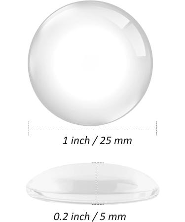 30PCS 1 Inch Clear Glass Cabochons for Crafts, Jewelry Making - Non-Calibrated Round Gems for Pendants, Rings, Necklaces - 25mm Dome Tile Clear Glass Pebbles - Buy Online on SooperMarket.com