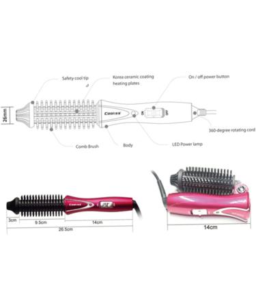 Hair Curling Brush - Ceramic Hot Air Curler for Perfect Curls | Travel-Friendly Curling Brush - Buy Online on SooperMarket.com
